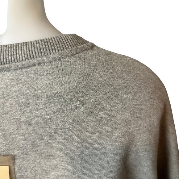 GRLFRND Oversized Gather Sweatshirt Medium Gray Slouchy Ruched Sleeves $215 NEW - Picture 7 of 8